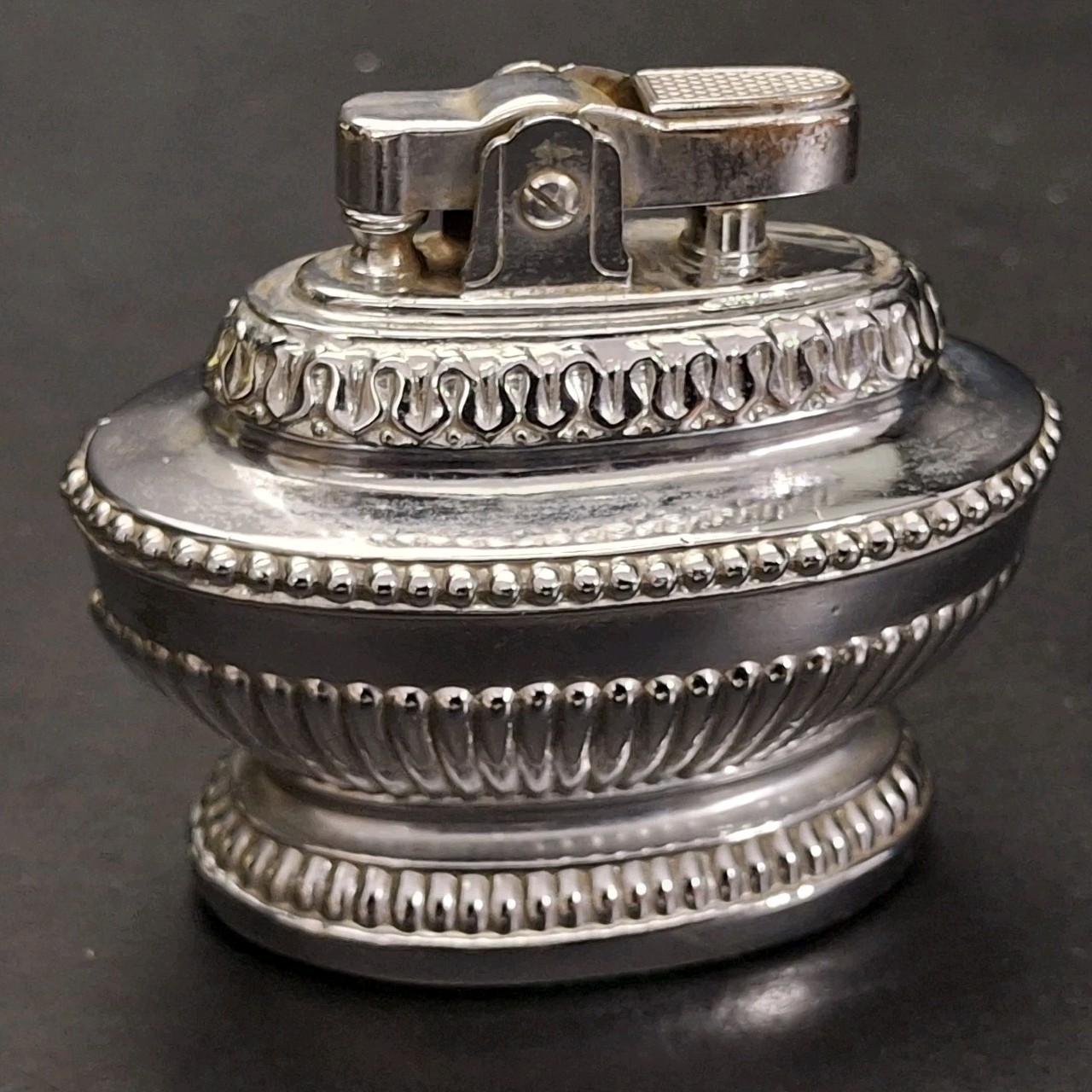 Vintage ATC Super Deluxe Automatic Table Cigarette Lighter Chrome Japan Untested
