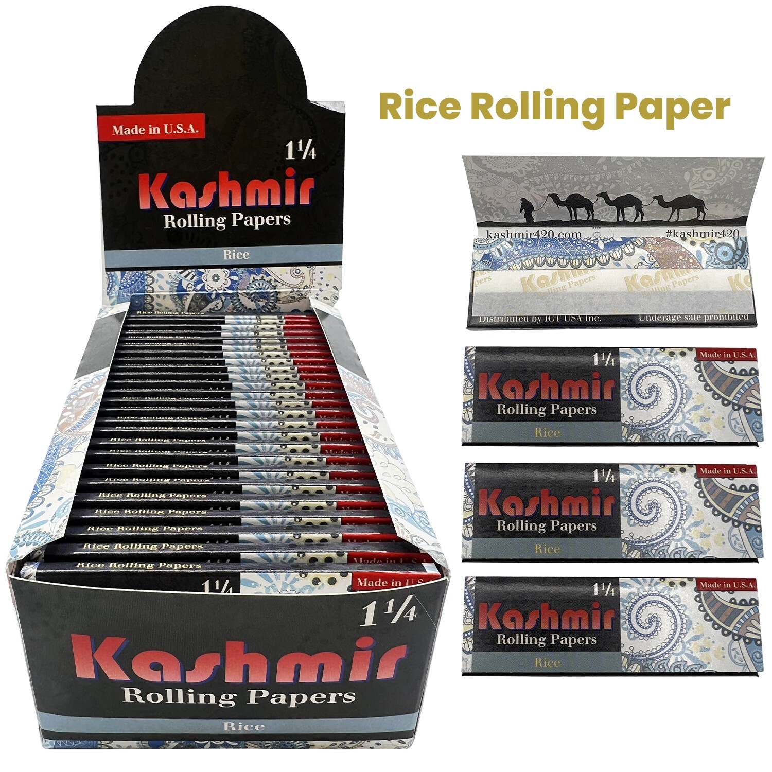 Rice Rolling Papers Ultra Thin 50 Pack 1.25 1 1/4 Size 50 Pack = 1600 Leaves