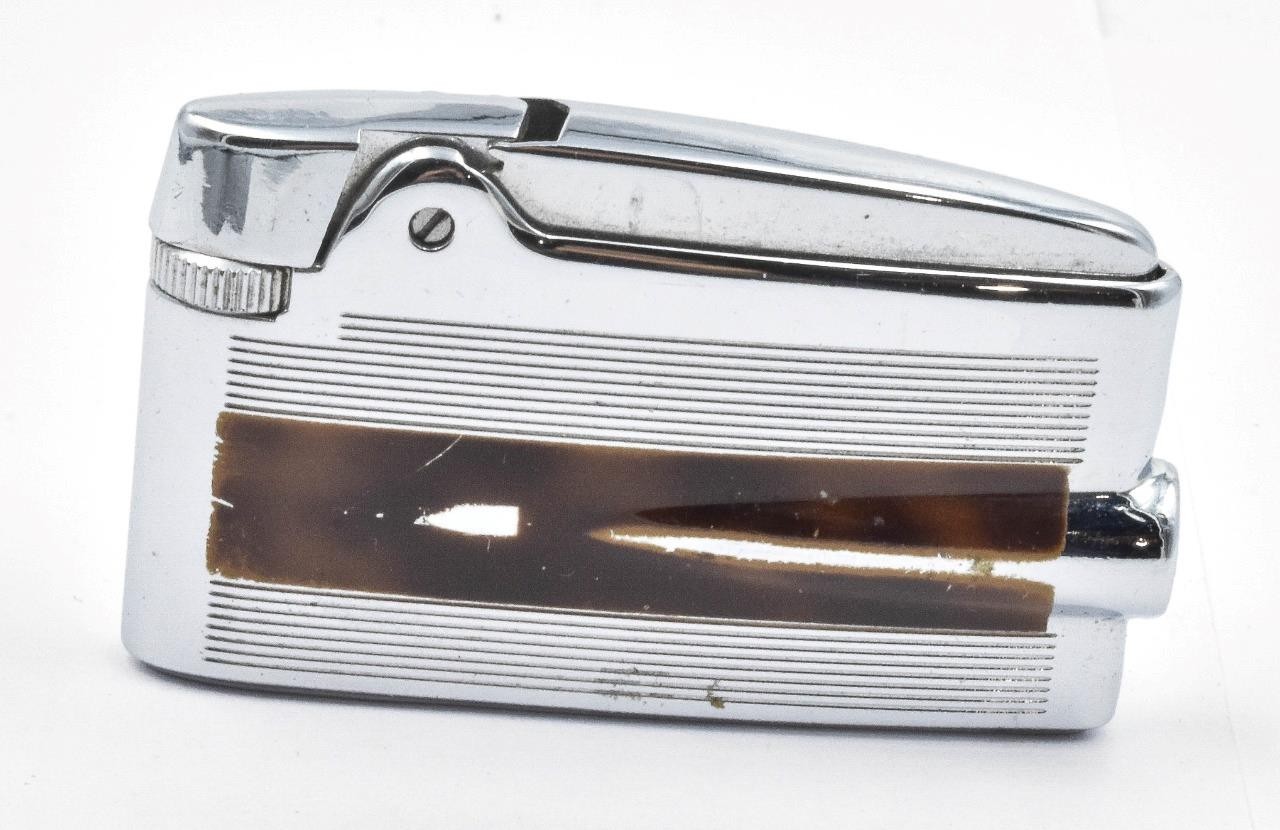 Vintage Brown enamel Ronson Adonis Varaflame unisex gas cigarette Lighter