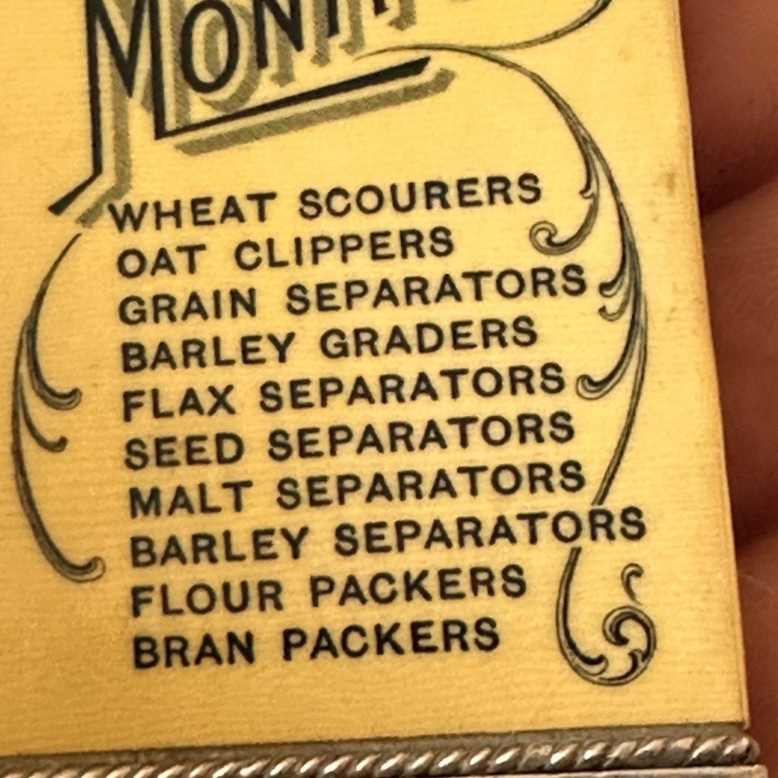 c191O MONITOR Huntley MFG Celluloid Pocket Advertising MATCH SAFE Whitehead Hoag
