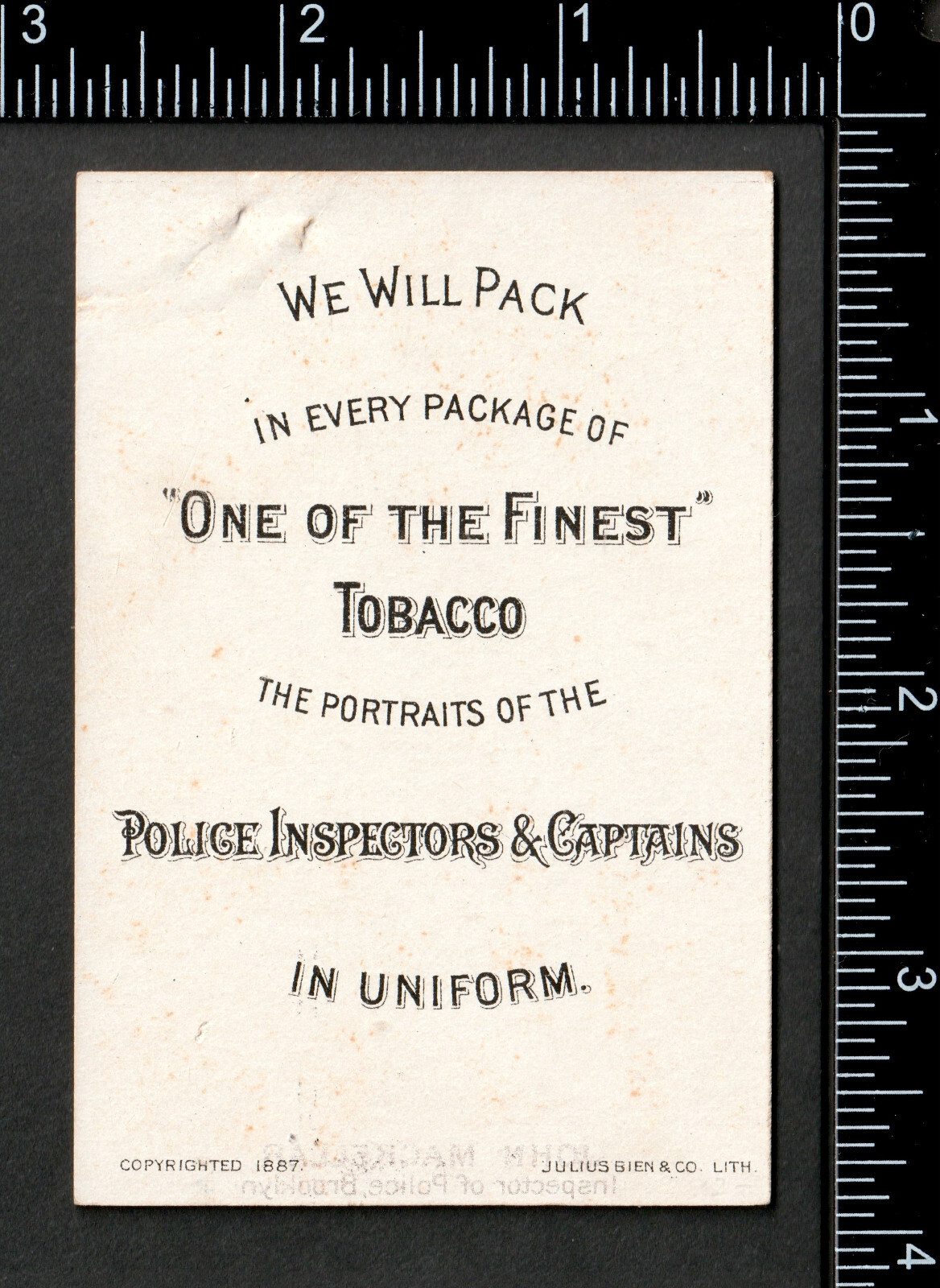 N288 Buchner Tobacco Card 1888 Police Inspectors & Captains Mackellar SR.pc.Mk