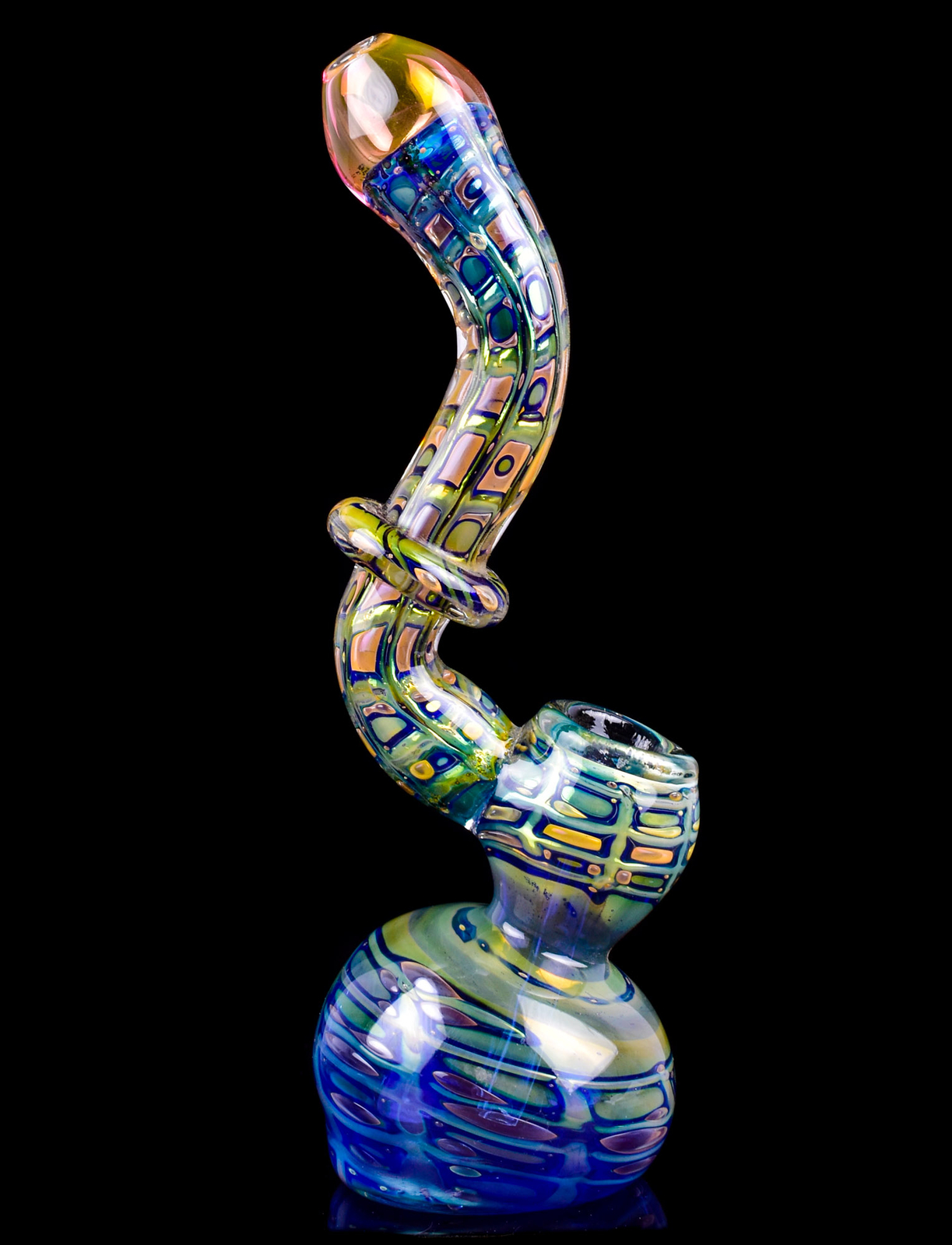 8″ INCH SHINY Bubble Trap CUTE Sherlock BUBBLER Glass Water Pipe BONG *USA*