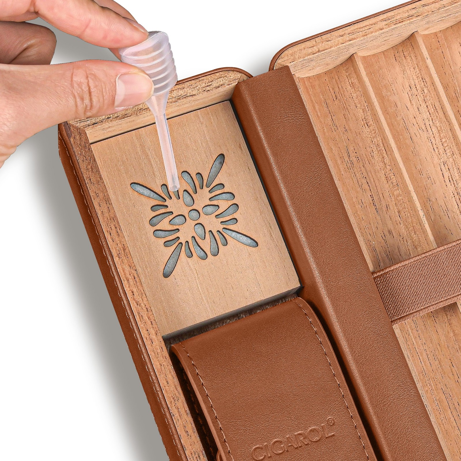 Luxury Portable Leather Cigar Humidor Case with Humidifier – Ideal Gift for Him