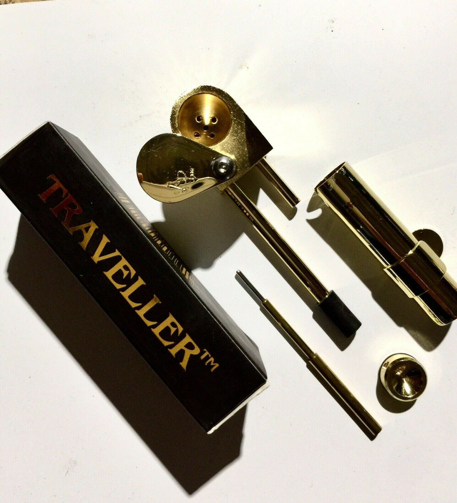 ORIGINAL AMERICANPIPES(tm) DELUXE SOLID BRASS WITH STORAGE AND A POKER