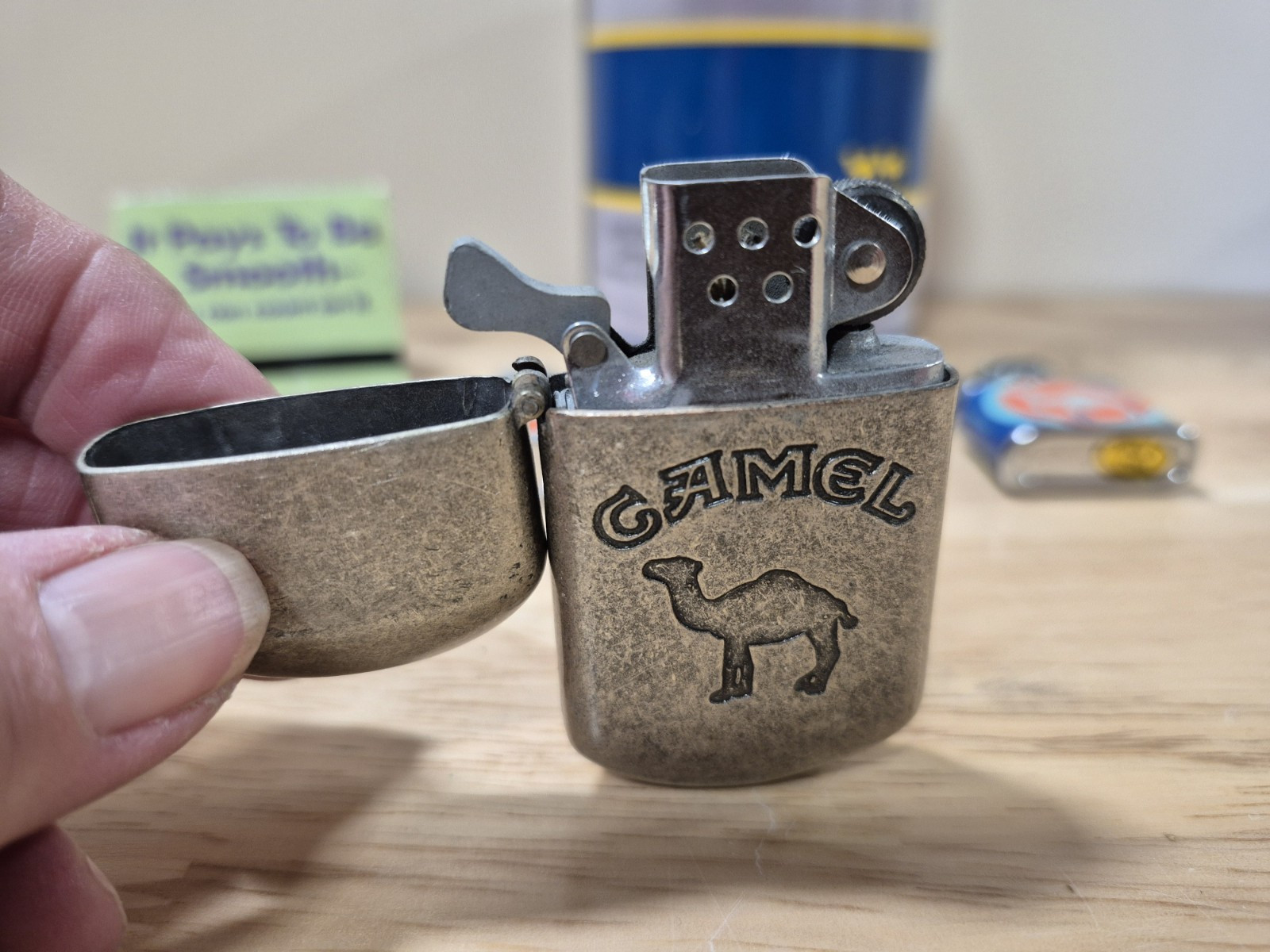 Vintage Camel Cigarette Lighters and Tin Keg Memorabilia Lot