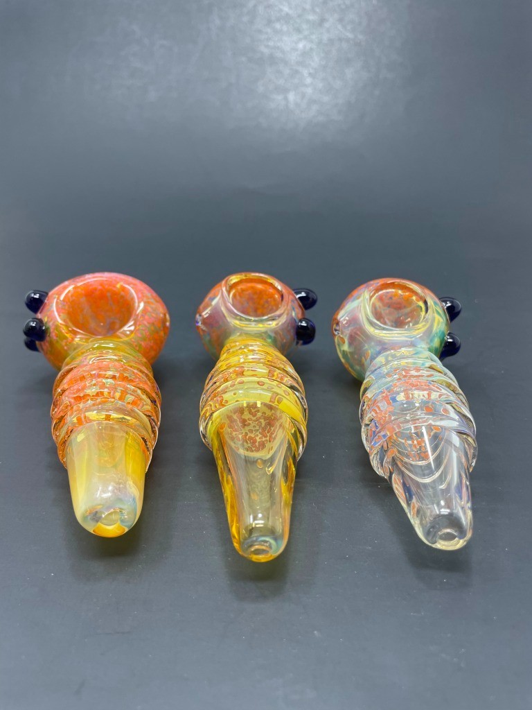 5″ Collectible Orange Fumed Splatter TOBACCO Glass Handmade Smoking Pipe
