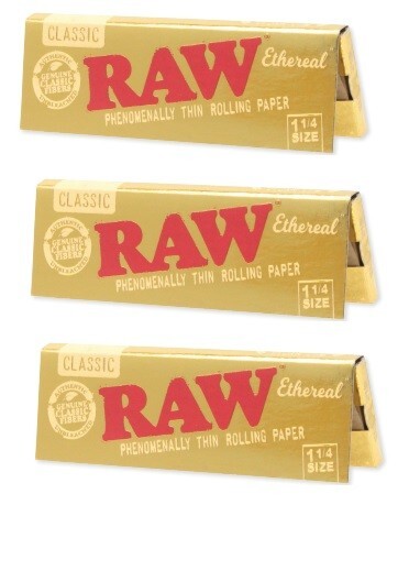 FULL BOX 24PKS RAW ETHEREAL 1 1/4 Size Rolling Papers Designed Phenomenally Thin