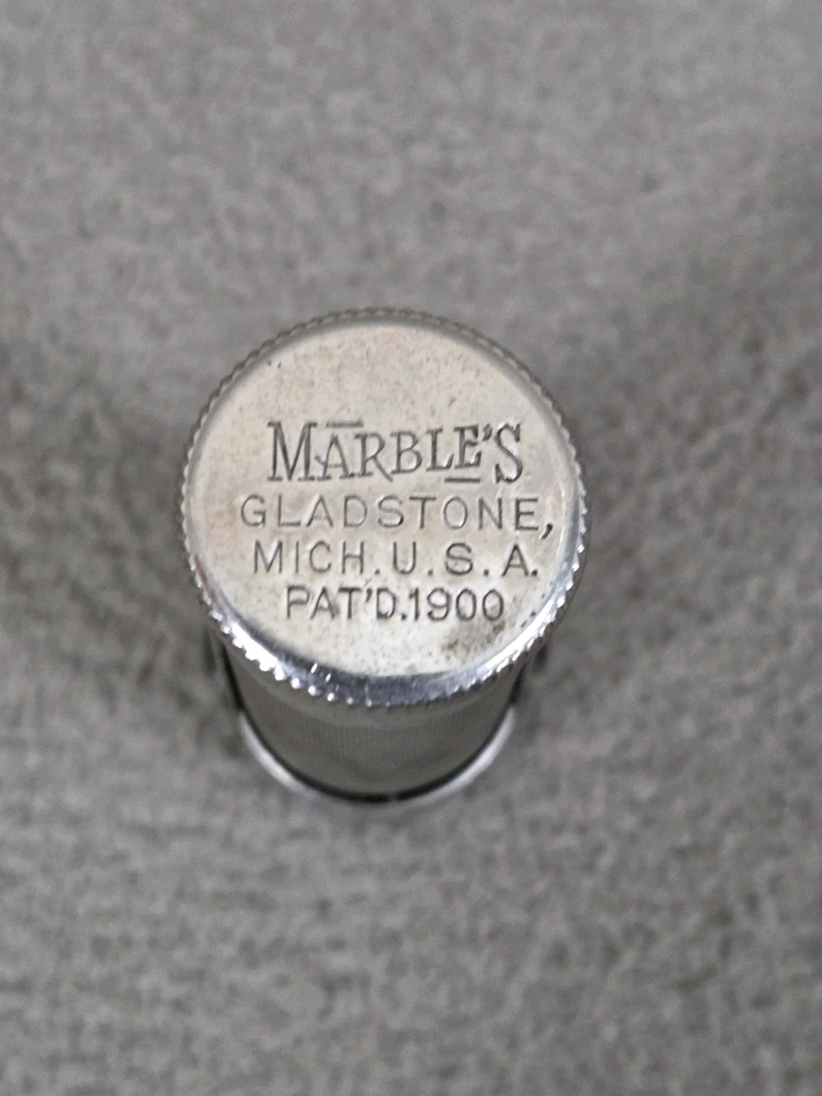 MARBLES Match Safe Holder Vintage Antique 1900 Gladstone MI Patent USA