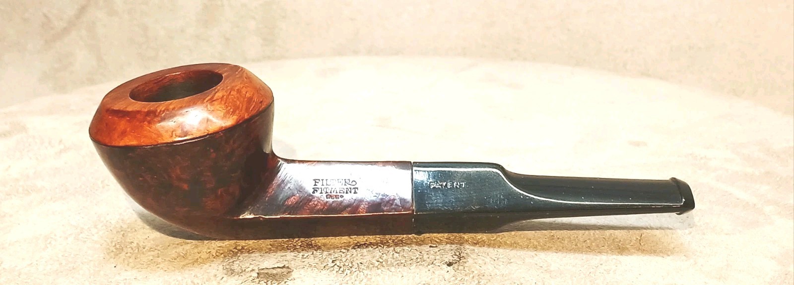 Gorgeous 1930s Filter Fitment #27 Squat Bulldog Tobacco Pipe Reg Patent France