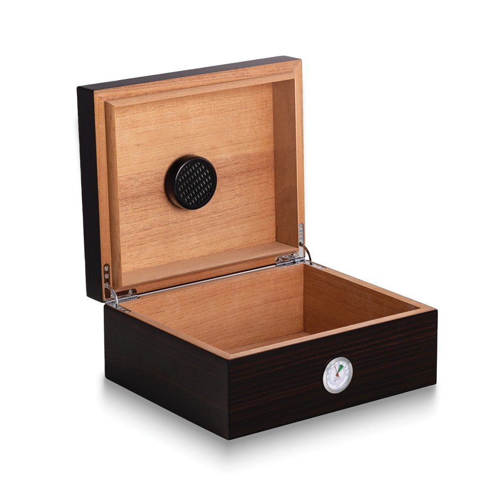 Walnut Wooden Glass Top Cedar Lined Cigar Humidor