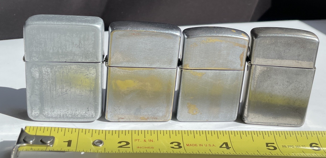 Vintage Zippo-Champ-Storm King & Four Star 14-16 Hole Chrome Lighters 1960s