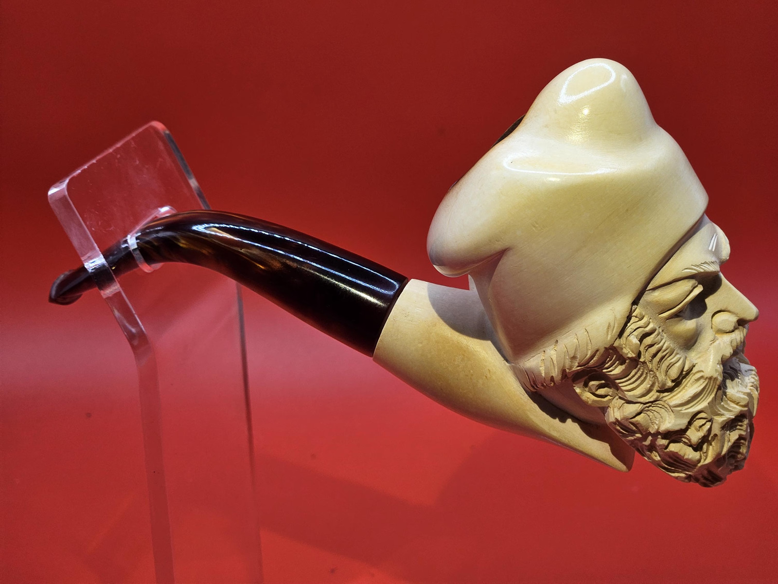 Gorgeous Vintage Estate Hand Carved CAO Meerschaum Pipe