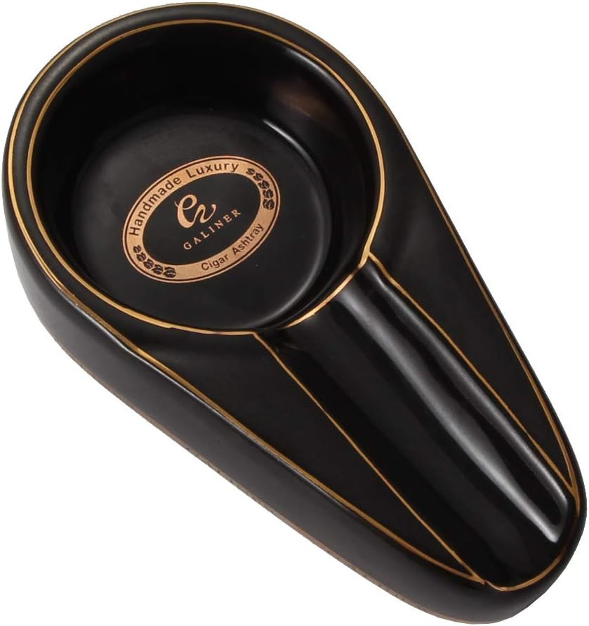 Galiner Cigar Ashtray Travel Ceramic Ashtray for Cigars Outdoor Cigar Ash Tray A