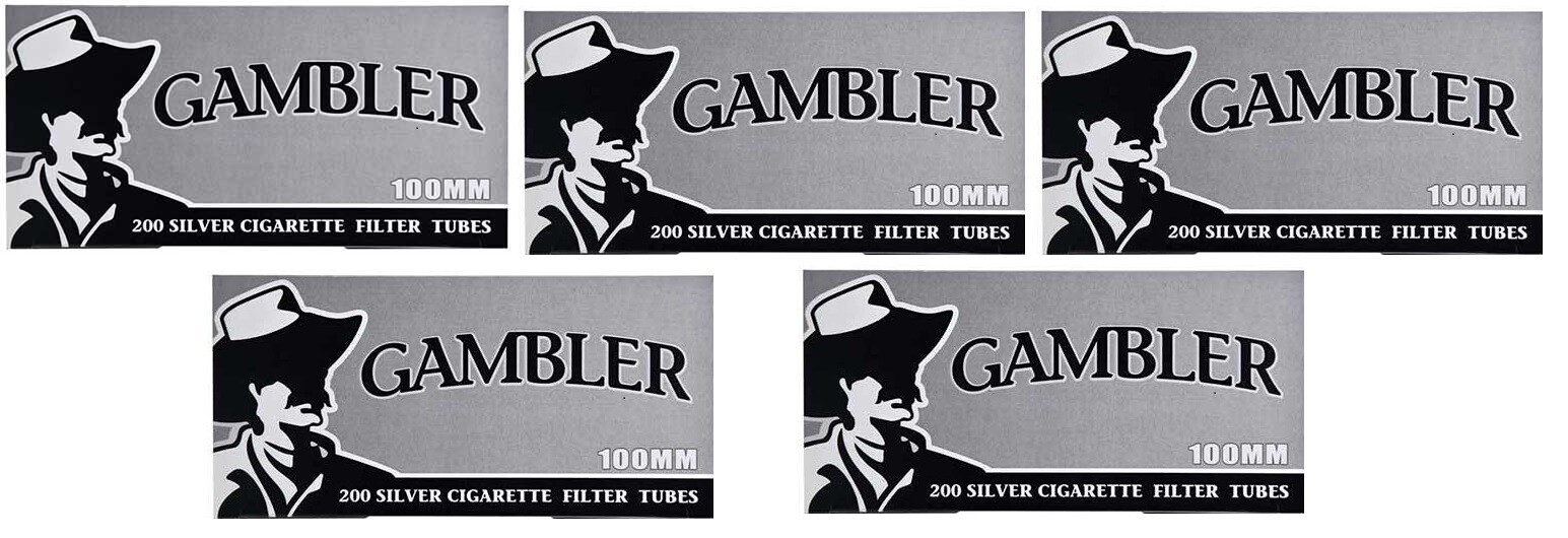 Gambler Silver Ultra Light 100MM 100s RYO Cigarette Tubes – 5 Boxes (1000 Tubes)
