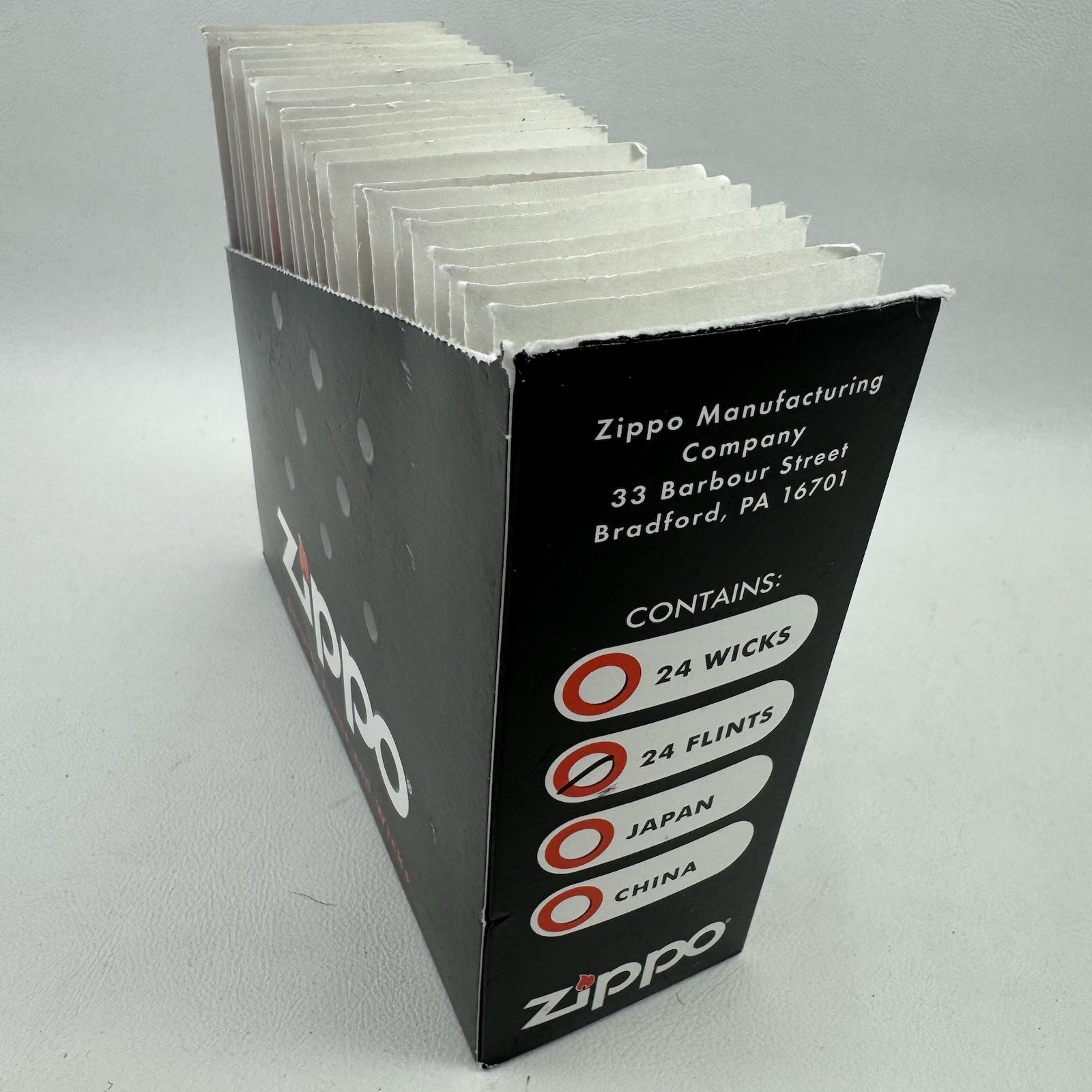 Zippo 2406N, “Flint Cards”, Full Display Box, 24 Pks, 144 Total Flints