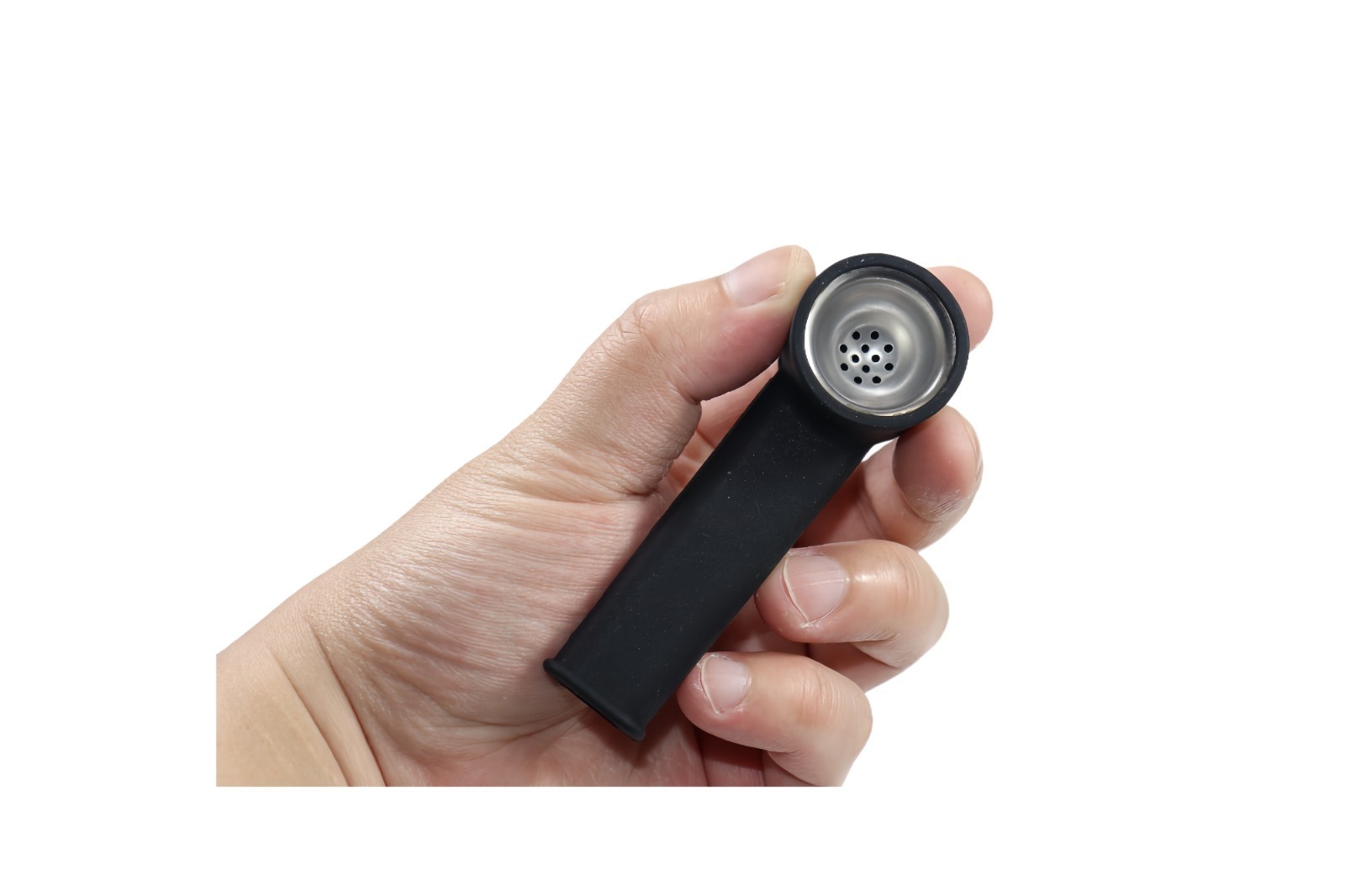 2Pack SILICONE SMOKING PIPE 3.5″ With Lid And Stainless Steel Screen Black NEW