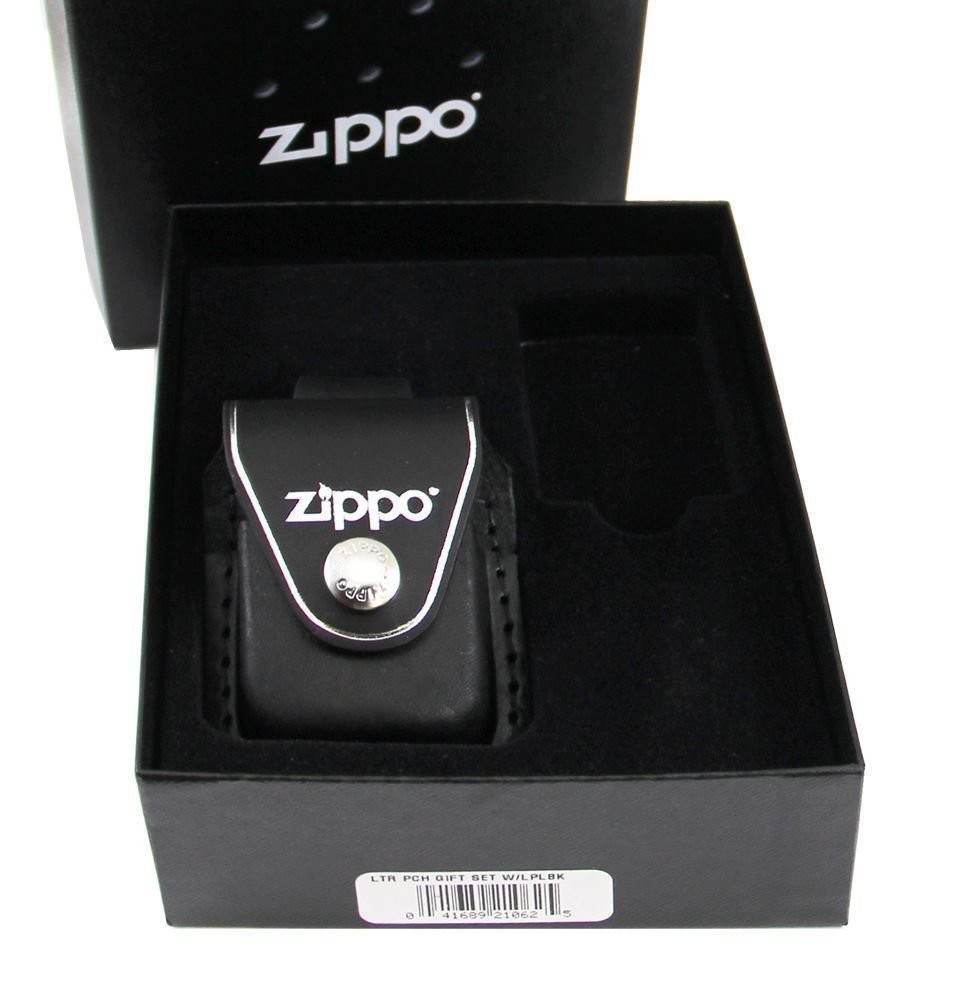 Zippo Textured Weed Leaf Purple Matte & Black Leather Pouch Gift Box Set