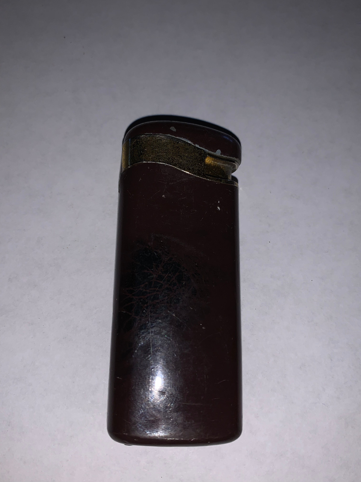 VTG BROWN GOLD FLIP PUSH LIGHTER NO BUTANE INCLUDED