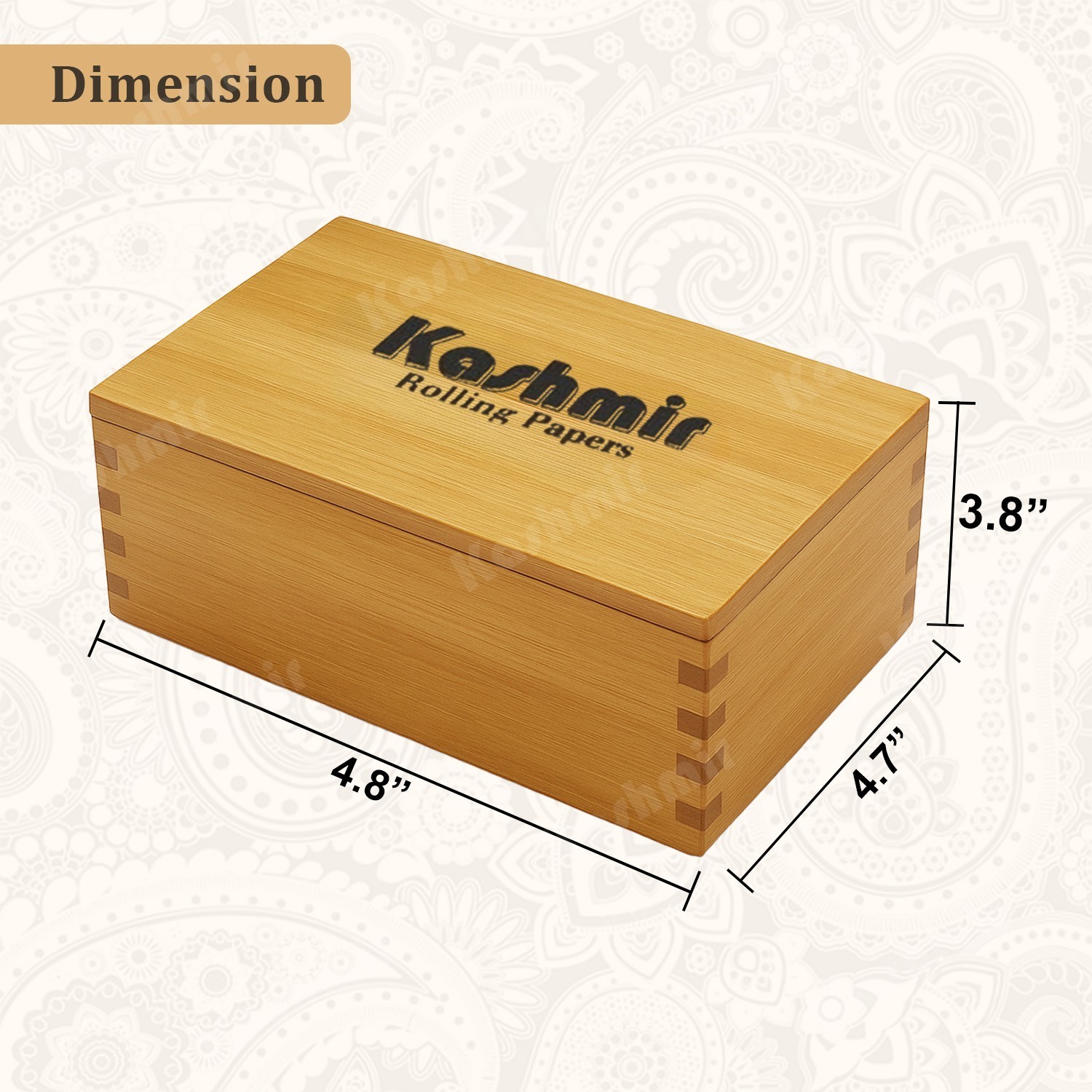 Kashmir Premium Bamboo Stash Box with Accessories, Jar &Grinder Wood Storage Box
