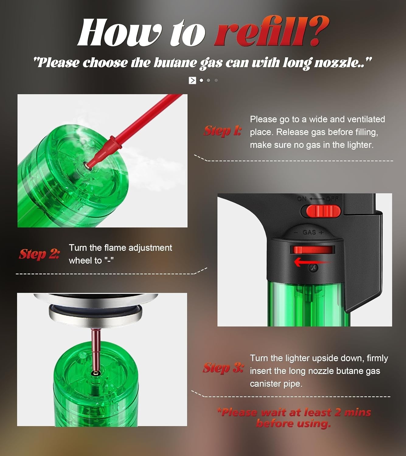 4-Pack Jet Flame Refillable Torch Lighters