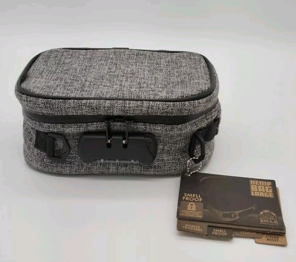 Smokezilla Gray Hemp Locking Storage 6″ X 9″ Case W/ Smell Proof Technology