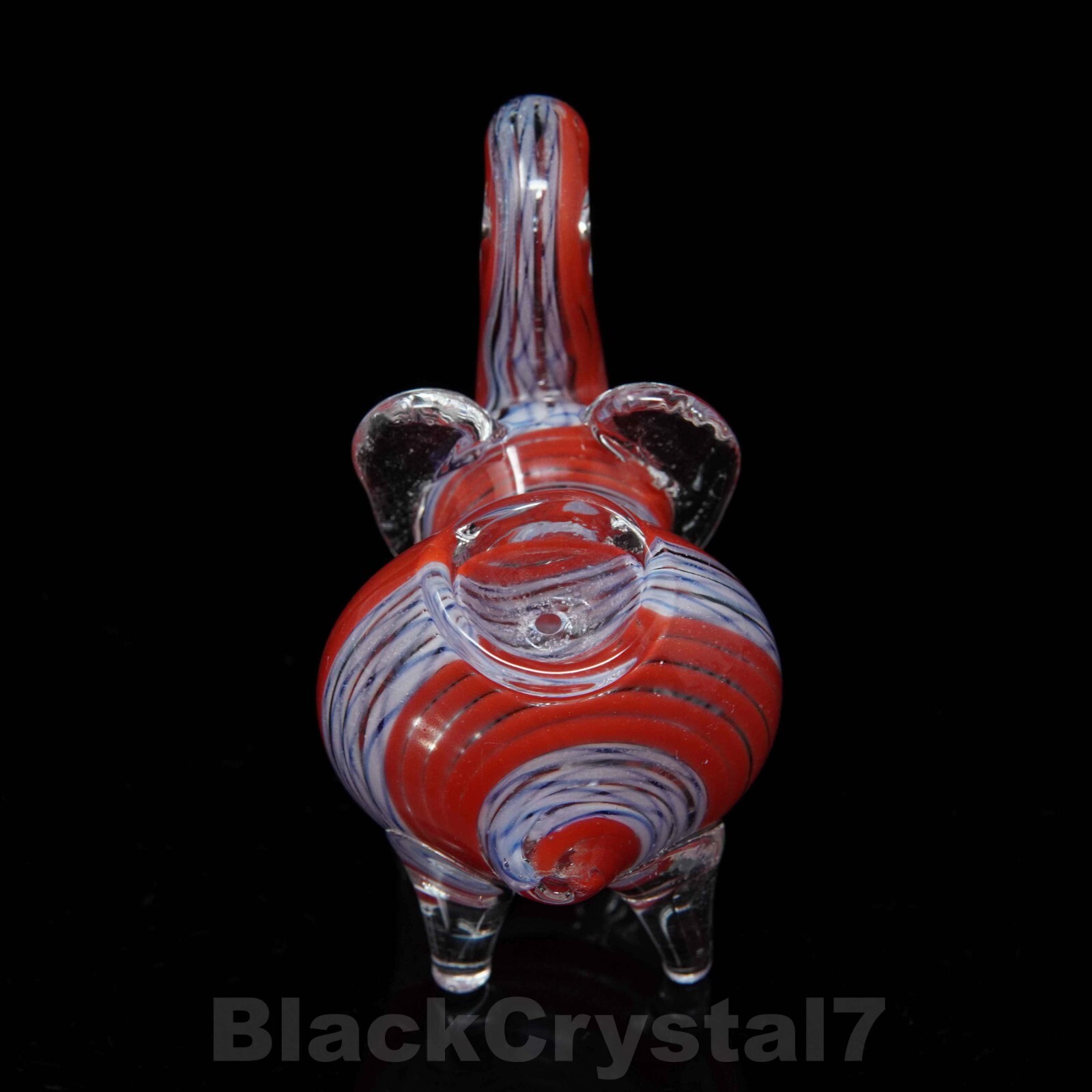 3 in Handmade Mini Swirl Orange Blue Elephant Tobacco Smoking Bowl Pipes