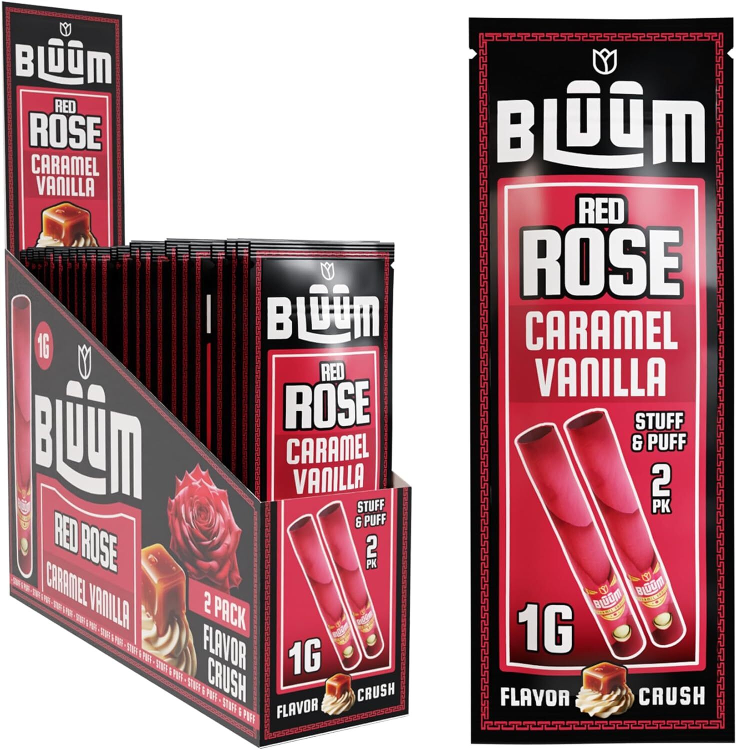 BLUUM | Red Rose Cone | Handcrafted Flower Petal Prerolled | 10 Pack, 20 Rolls