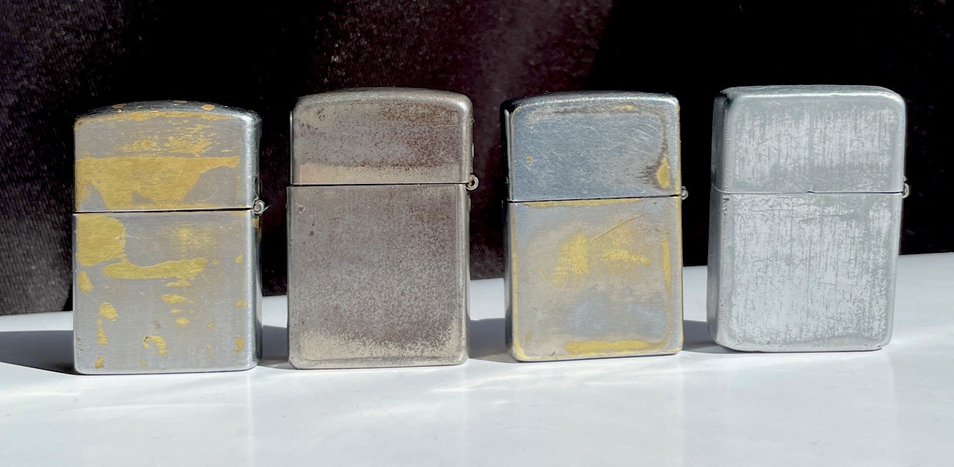 Vintage Zippo-Champ-Storm King & Four Star 14-16 Hole Chrome Lighters 1960s