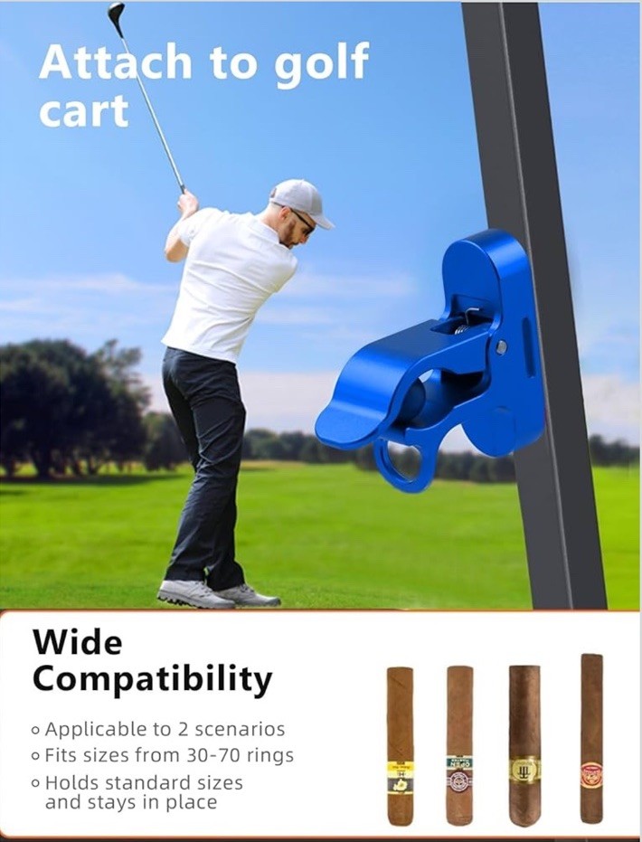 Strong Magnetic Cigar Holder Golf Cart Cigar Holder Clip Matte Cigar Tool Blue