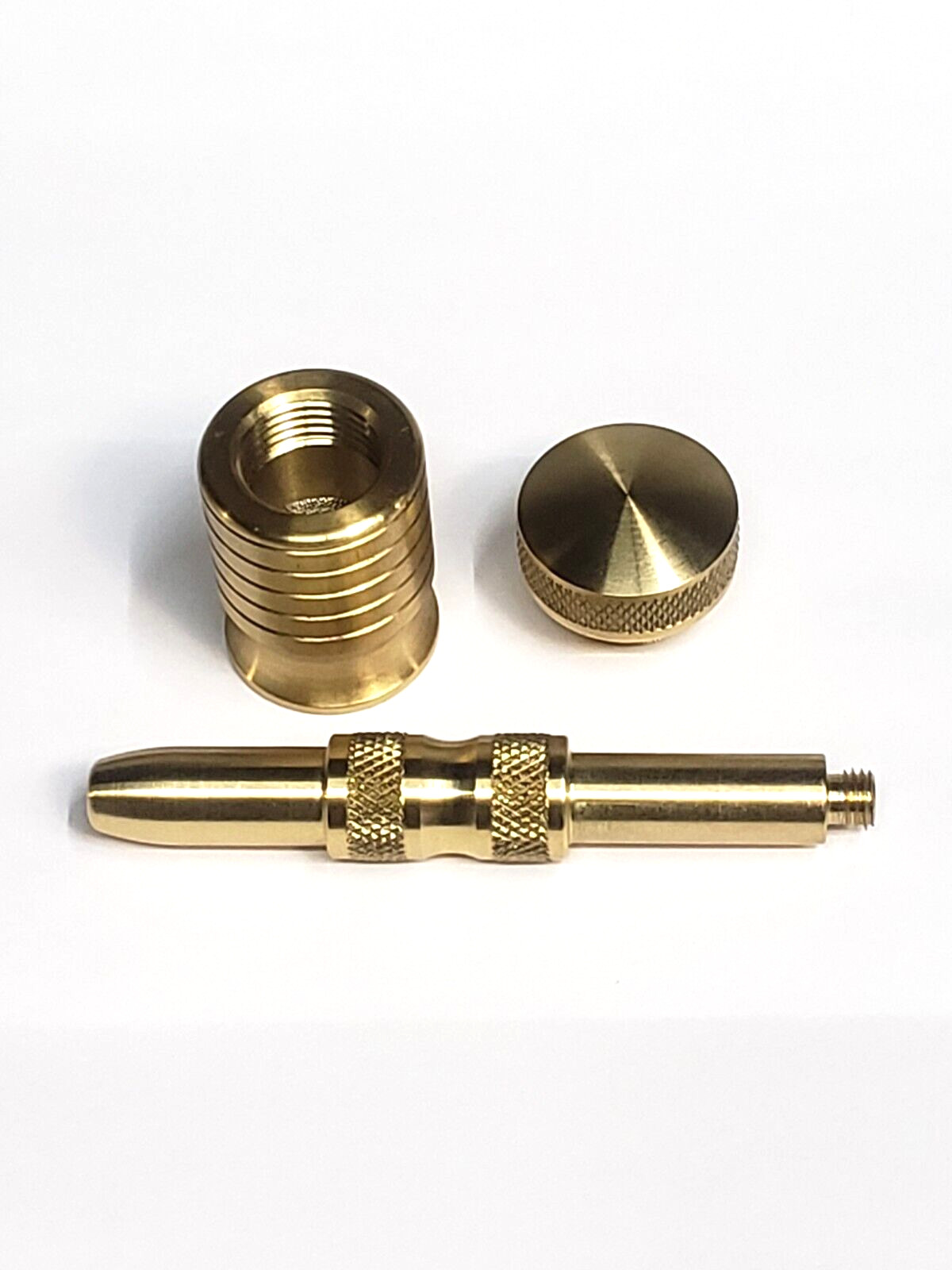 Metal Tobacco Smoking Pipe Solid Brass Bowl*Solid Brass Cap & Stem MADE IN USA