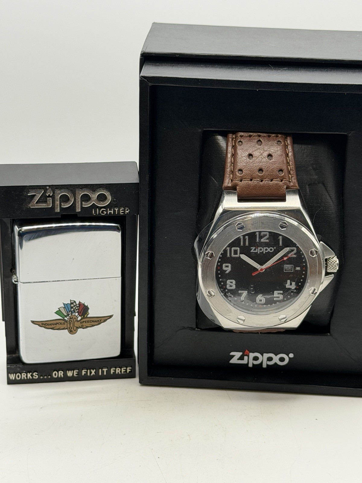 Vintage 1994 Indianapolis Motor Speedway Chrome Zippo Lighter Men’s Casual Watch