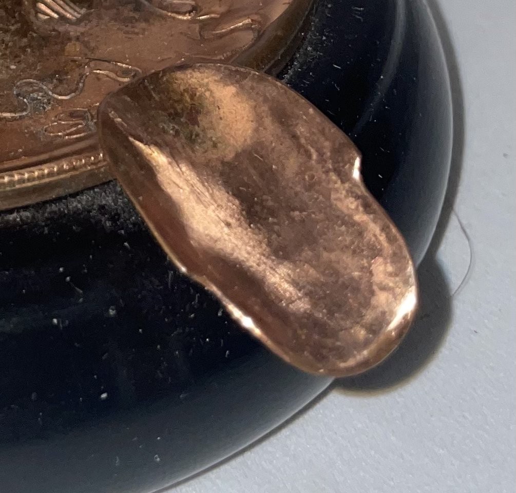 Vtg Copper & Wood Ashtray Features Bullfighter & Bull Figurine