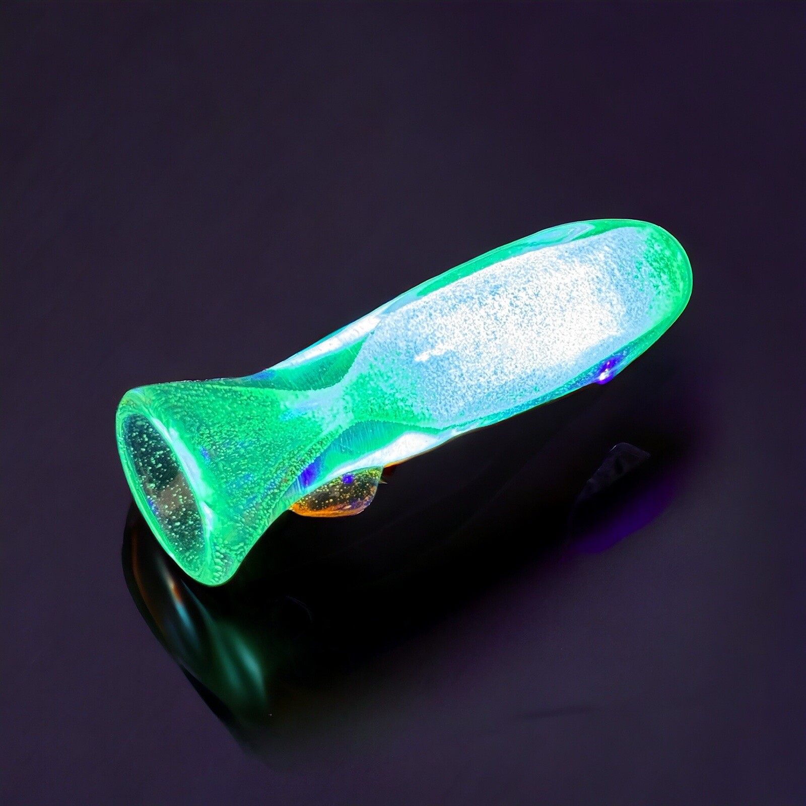 Glow In The Dark Chillum Glass Pipes, White Chillums But Glow In The Dark