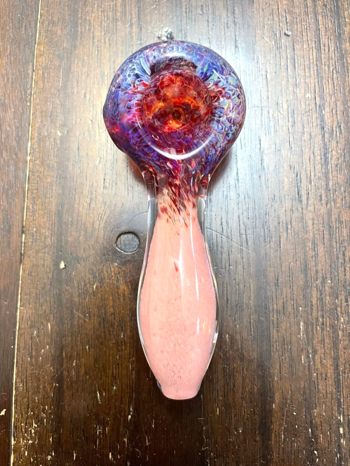4” Premium Glass Pipe Bowl Lava Red Pink
