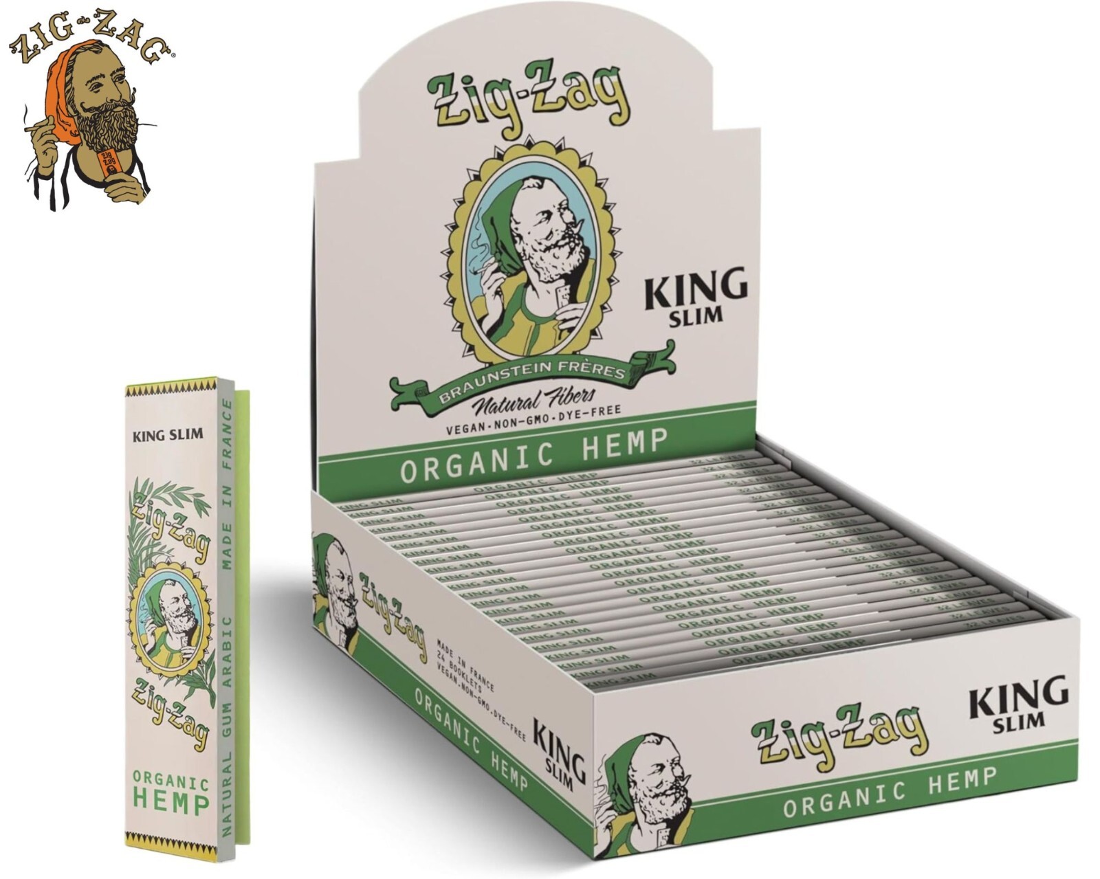 ZIG-ZAG Hemp Rolling Papers King Size – Vintage [Limited Edition] (24-Pack)