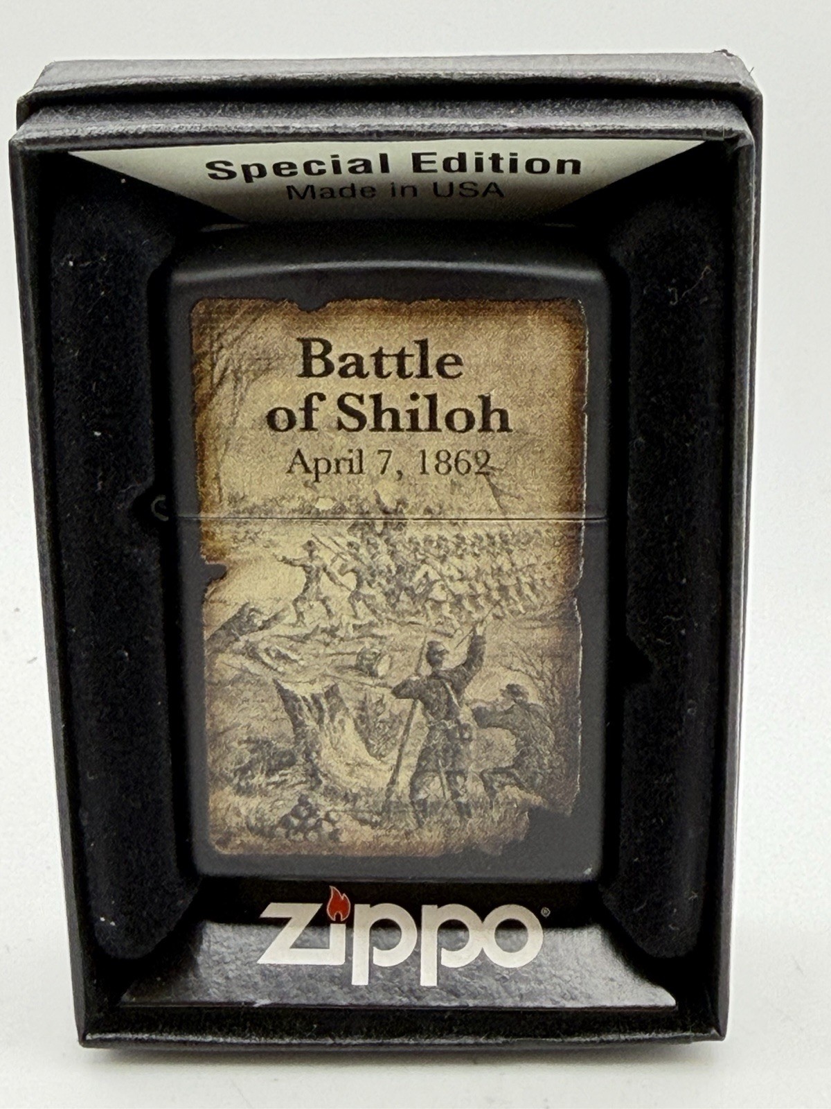 Vintage 2015 Battle Of Shiloh April 1862 Black Matte Zippo Lighter NEW