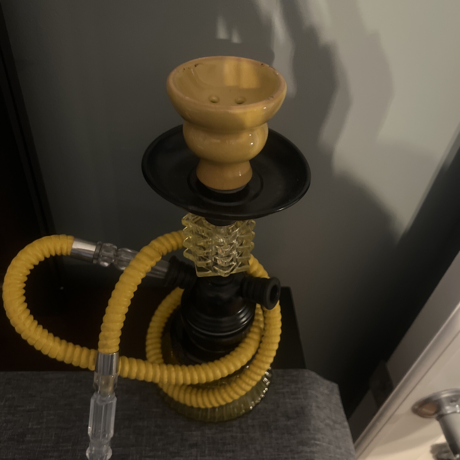 Hookah Black & Yellow Glass Base