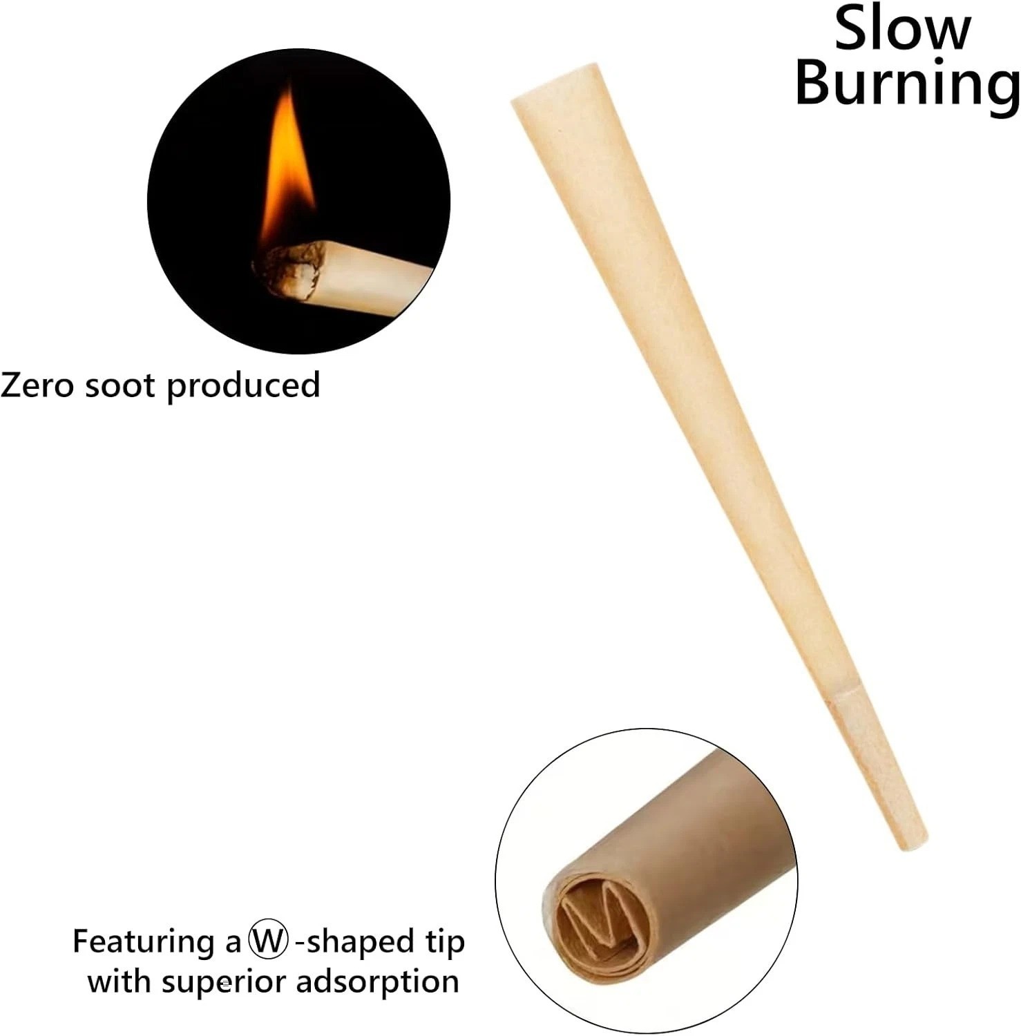 200 Pack Pre Rolled Cones | Natural Slow-Burning Cones Rolling Paper | 108mm Kin