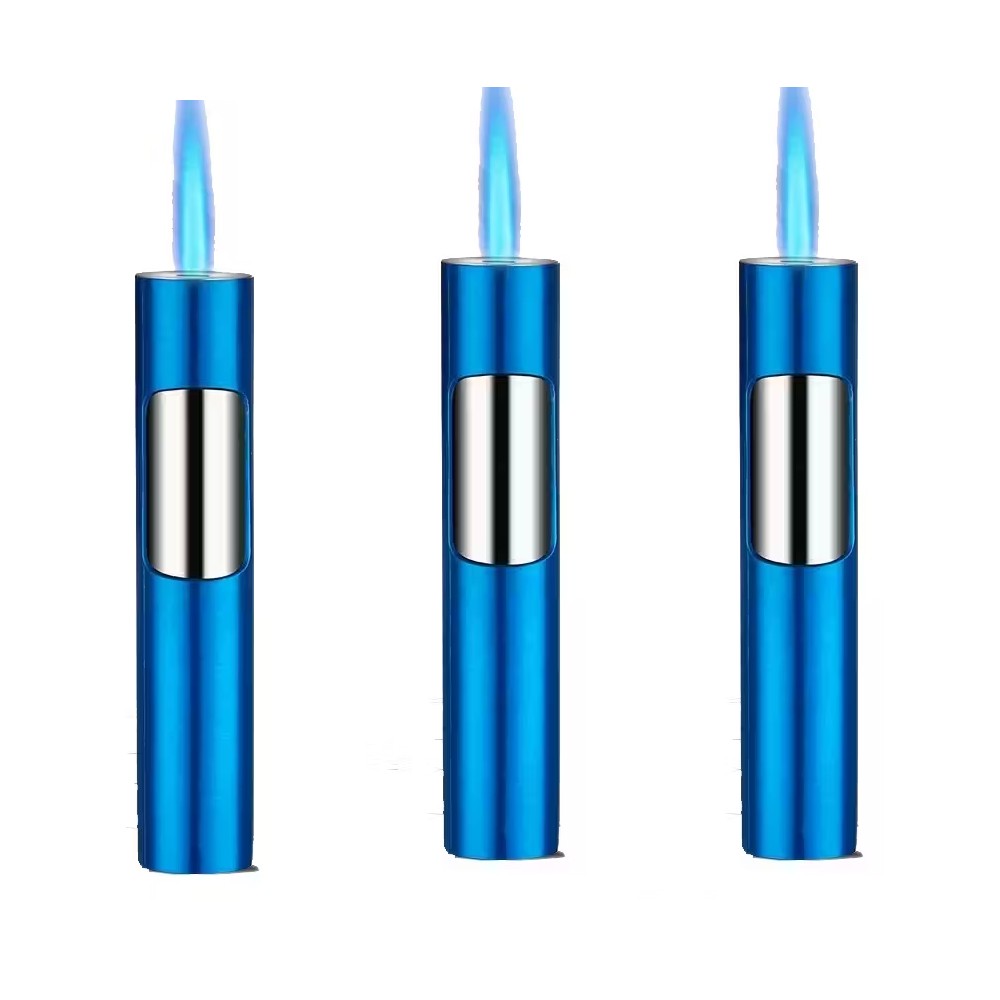 3PCS Butane Torch Lighter 3.4 Inch Long Adjustable Windproof Refillable Butane