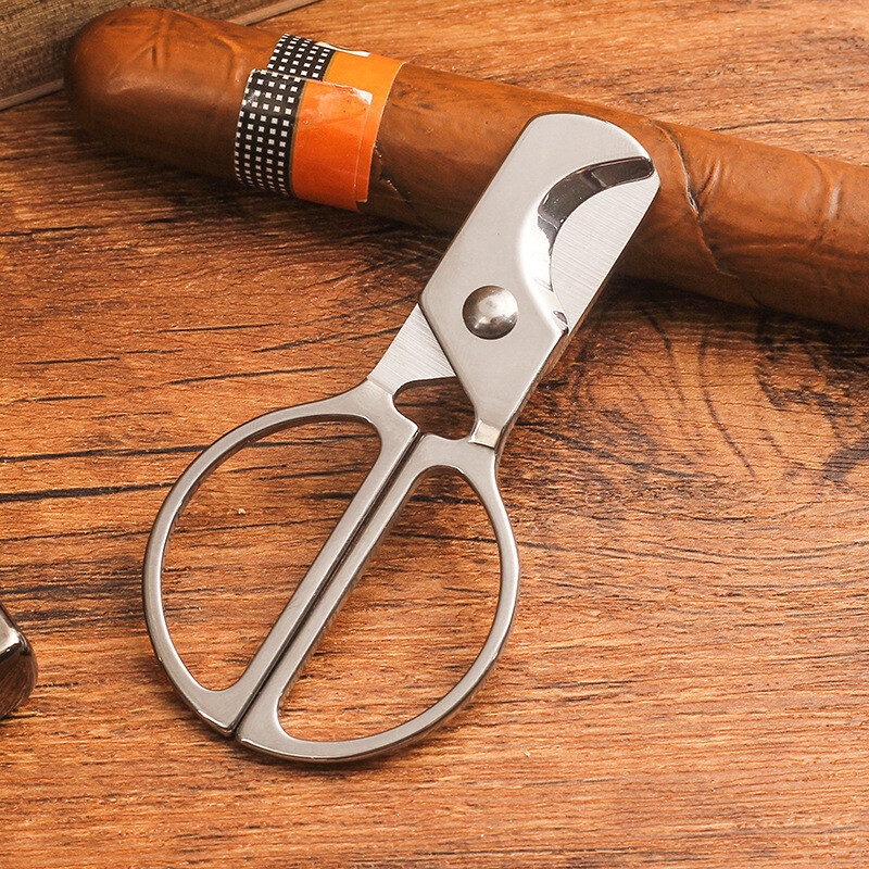 Portable Silver Cigar Scissors Cutter Stainless Steel Accessorie Gift Cigar Tool
