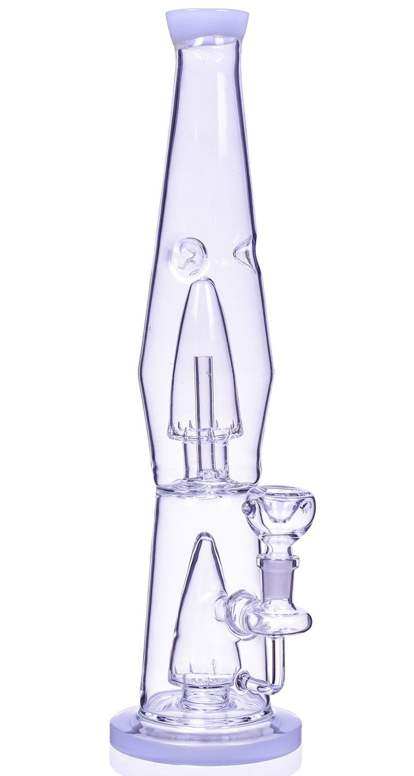 TALL 14″ LAVA LAMP BONG Perc Glass Water Pipe COOL Bubbler UNIQUE White *USA*