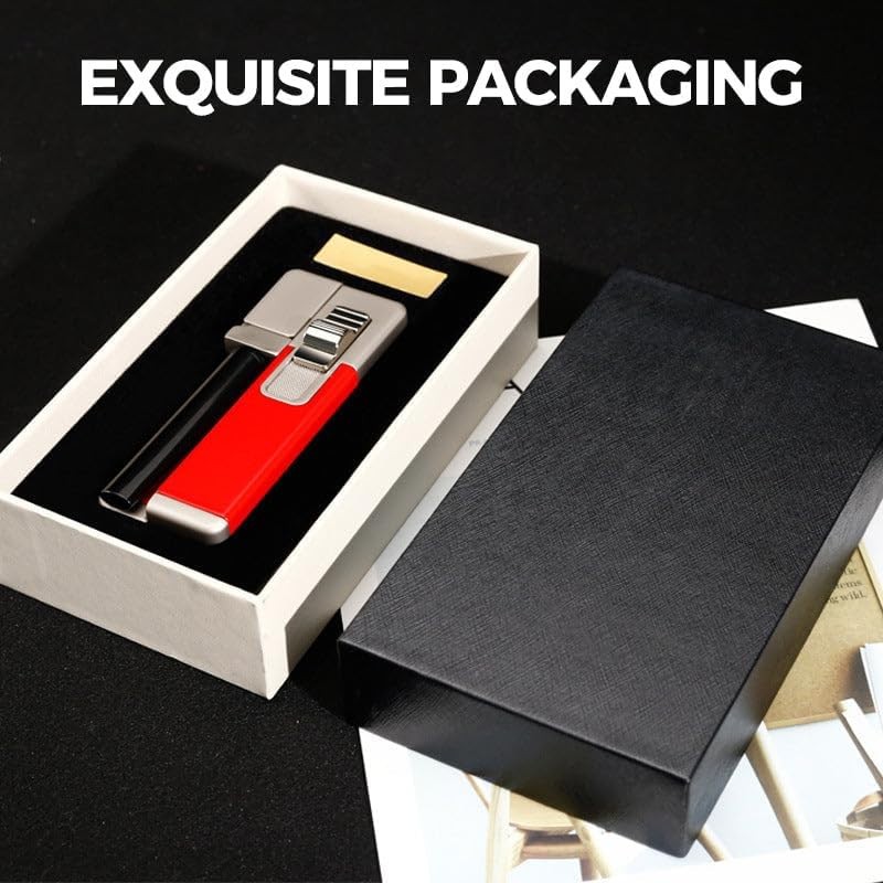 Slant Flame Inflatable Tobacco Pipe Dual Purpose Lighter Color:Grey-black (Gift)