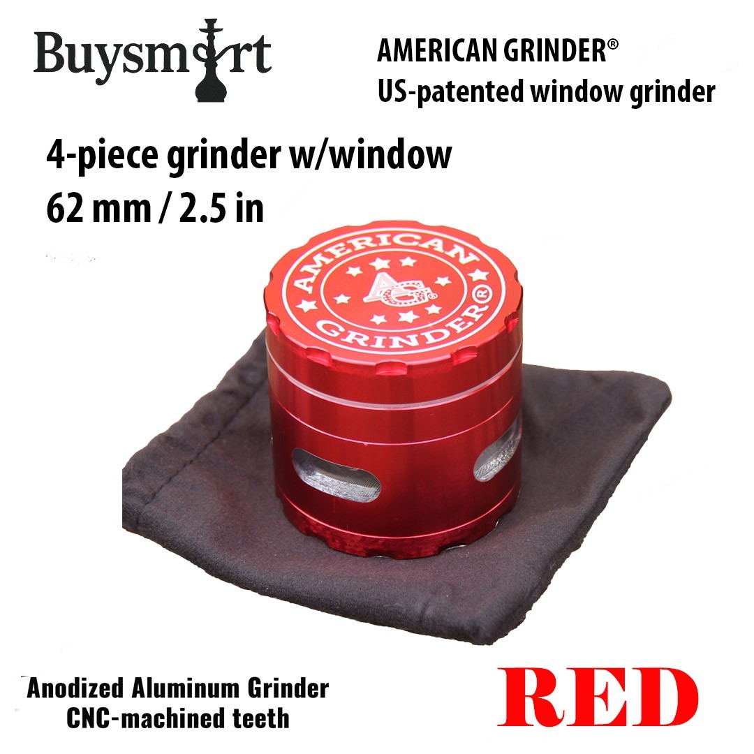 American Grinder® 4-Piece Window Grinder – 62 mm / 2.5″ RED