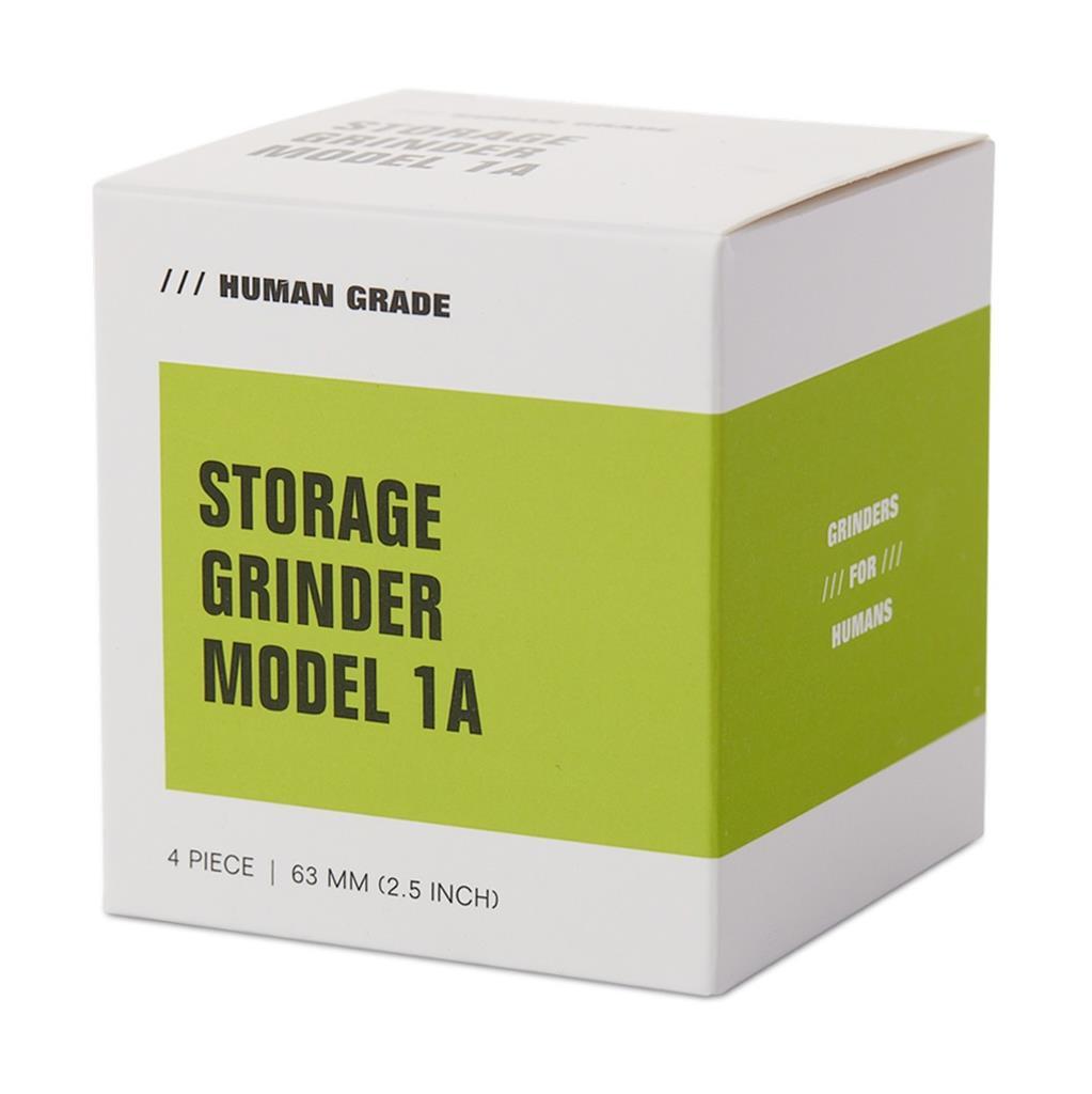 Human Grade Storage Grinder 4 Pc 2.5″ GUNMETAL Aluminum Clear Plastic w Screen