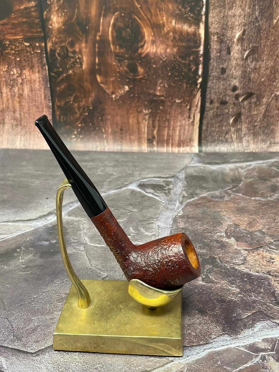 Billiard Briar Pipe Pipe Palace Sandblasted Reddish Brown Acrylic Stem