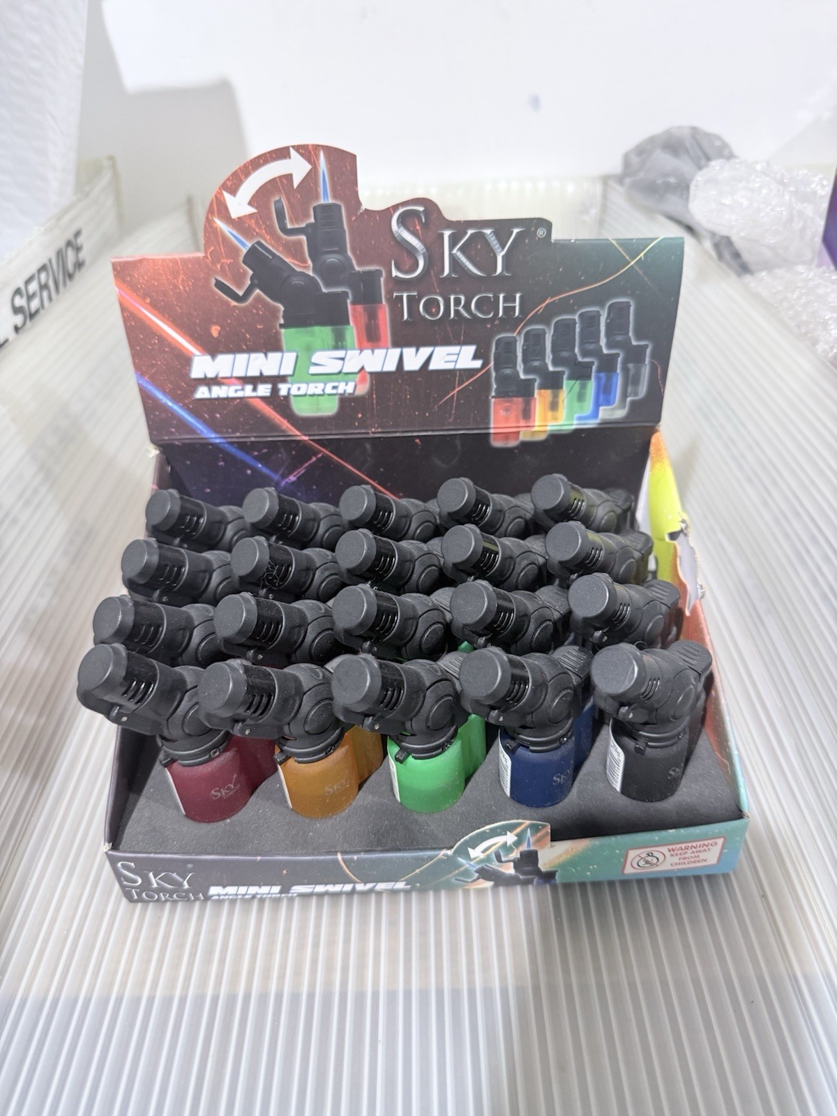 Sky Mini Angled Butane Lighters Various Colors Lot Of 3 Lighters