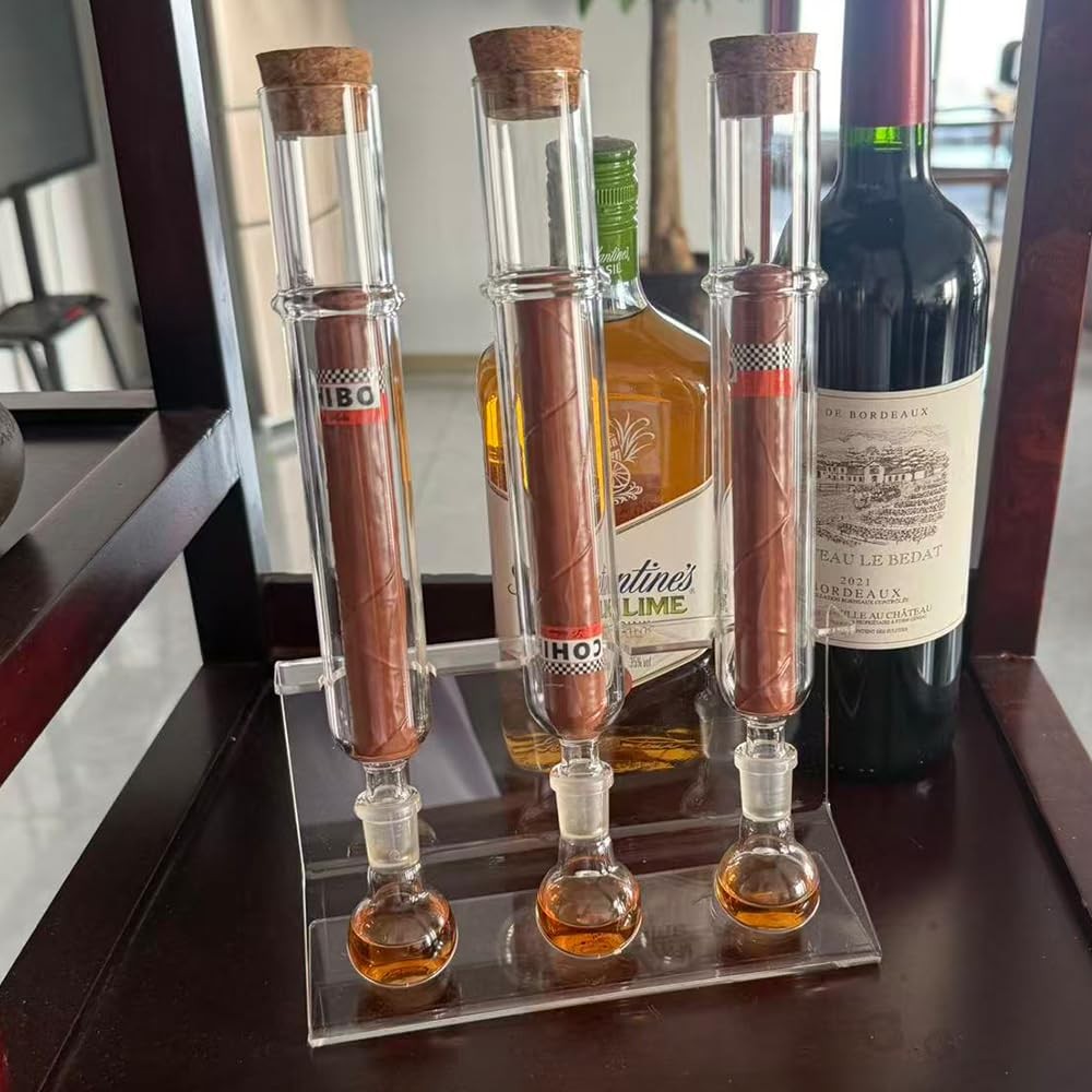 2-Pack Borosilicate Glass Cigar Aromatherapy Humidor Tubes.10.43-Inch Length …