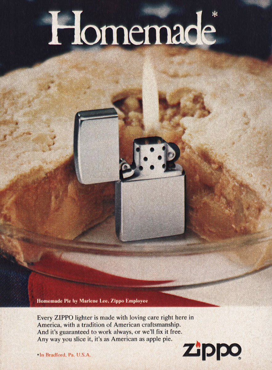 1983 Zippo Lighter: Homemade Vintage Print Ad
