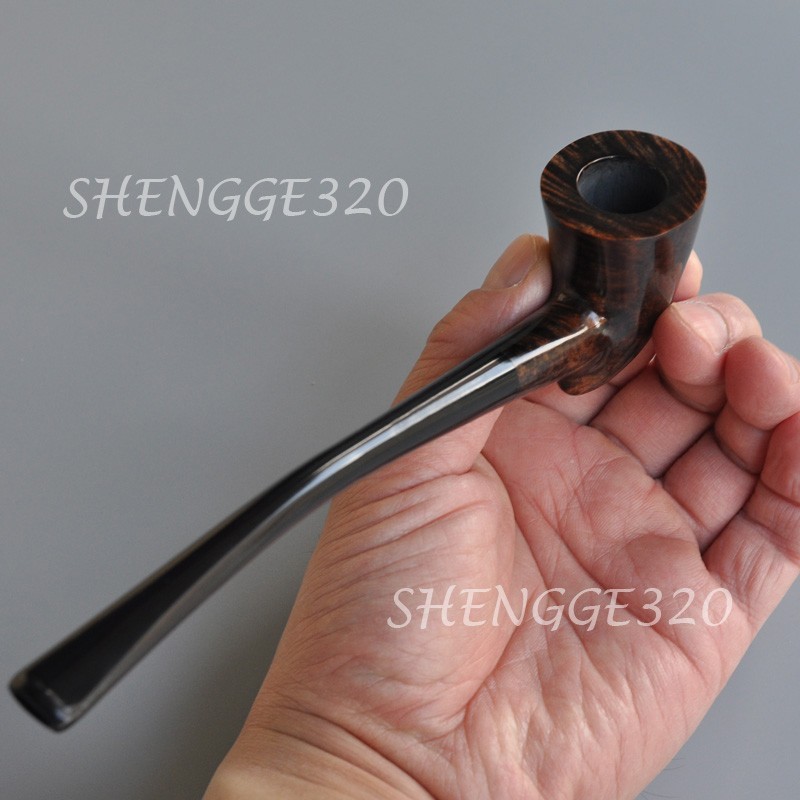 Briar Wooden Tobacco Pipe Pickaxe Churchwarden Smooth Surface Long Bent Stem