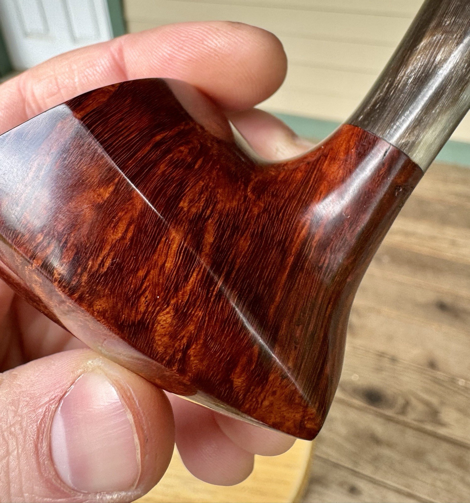 *Lightly Smoked* Peter Klein B Grade Smooth Pickaxe w/ Horn Shank Estate Pipe